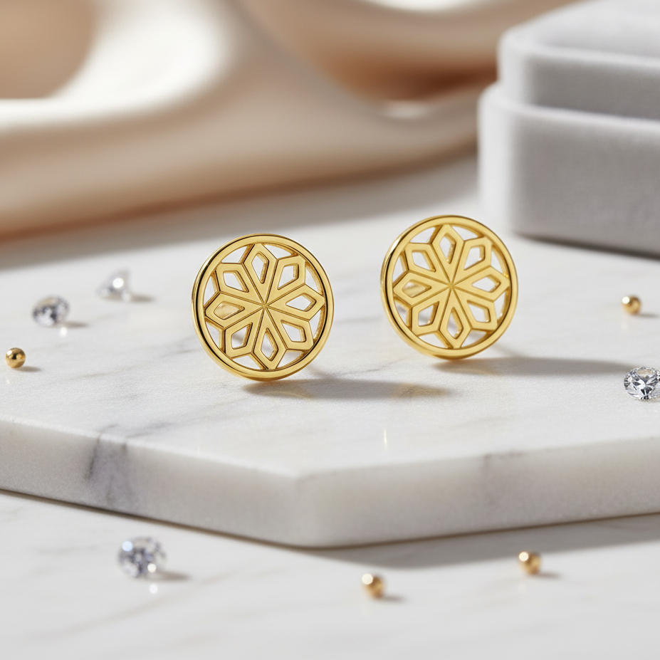 Gold Star Stud Earrings