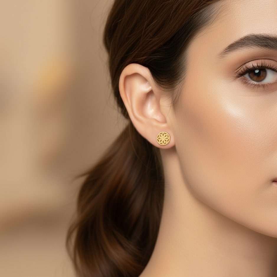 Gold Star Stud Earrings