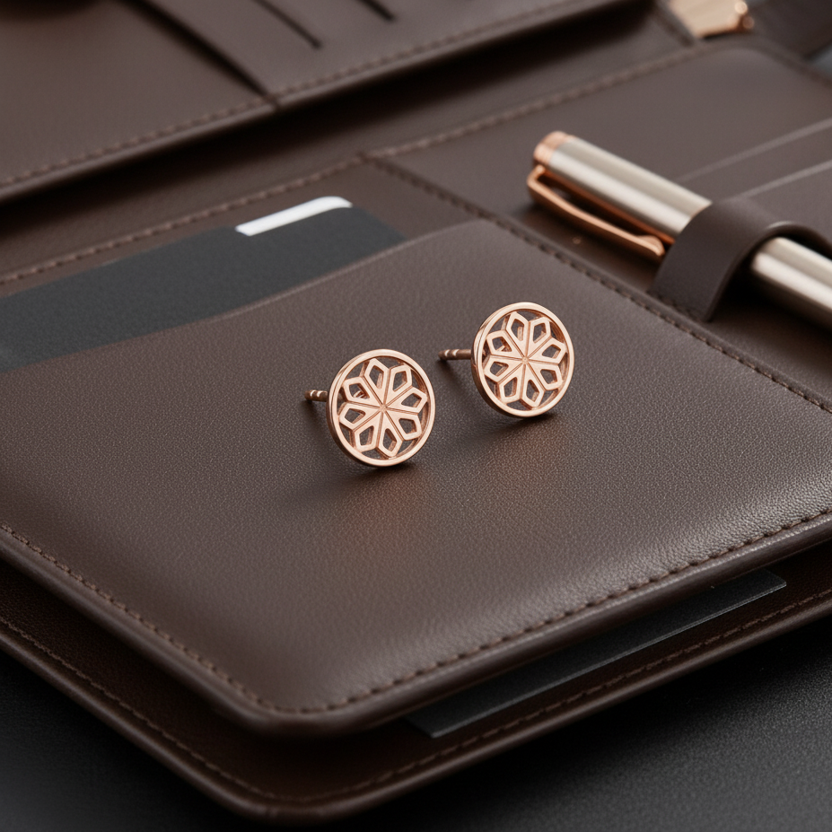 Rose Gold Star Stud Earrings
