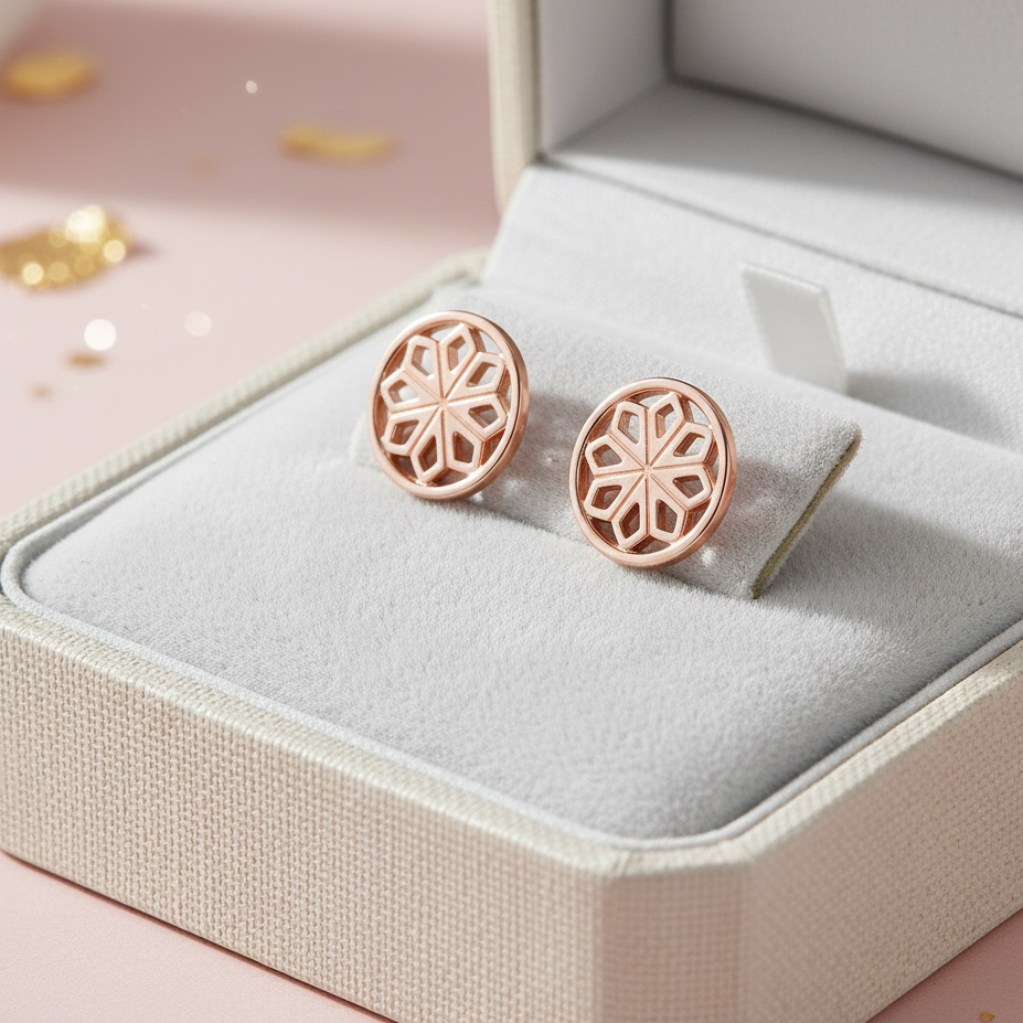 Rose Gold Star Stud Earrings