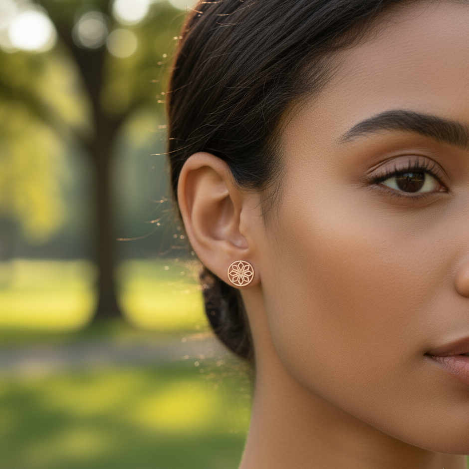 Rose Gold Star Stud Earrings