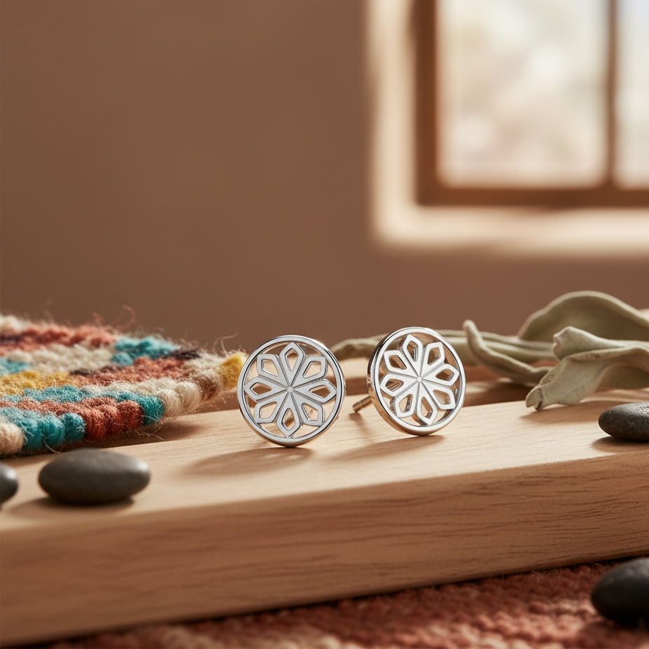 Silver Star Stud Earrings