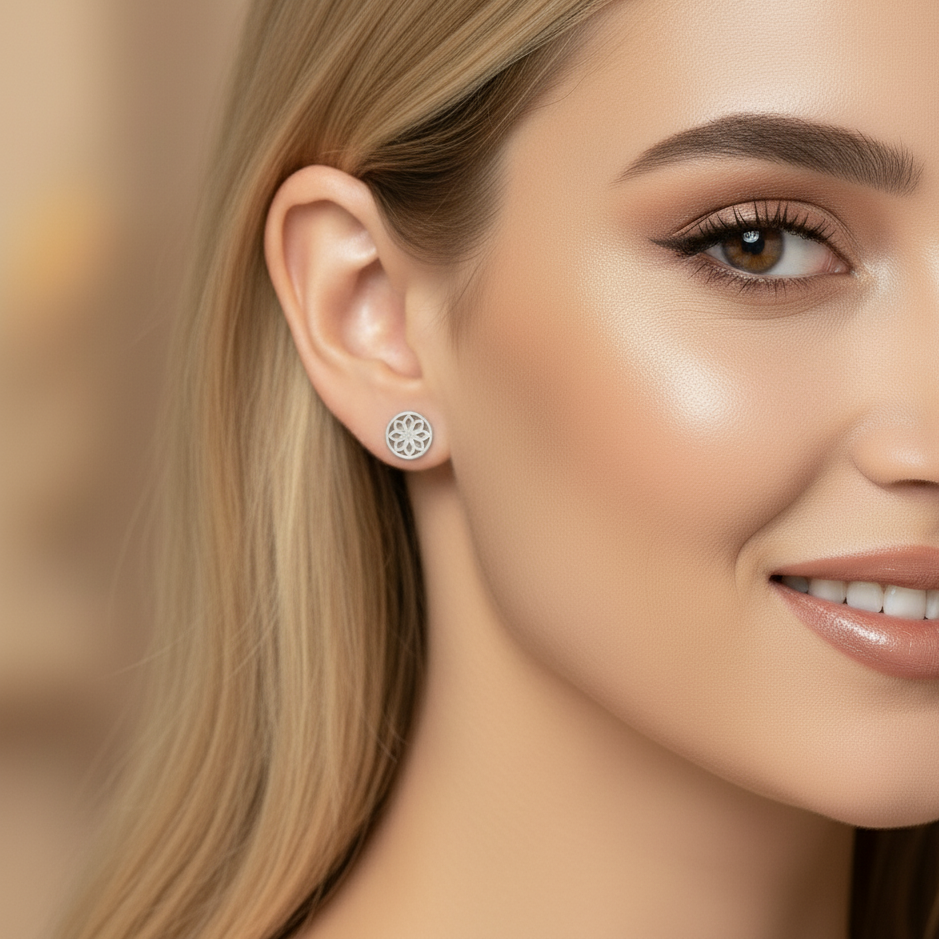 Silver Star Stud Earrings