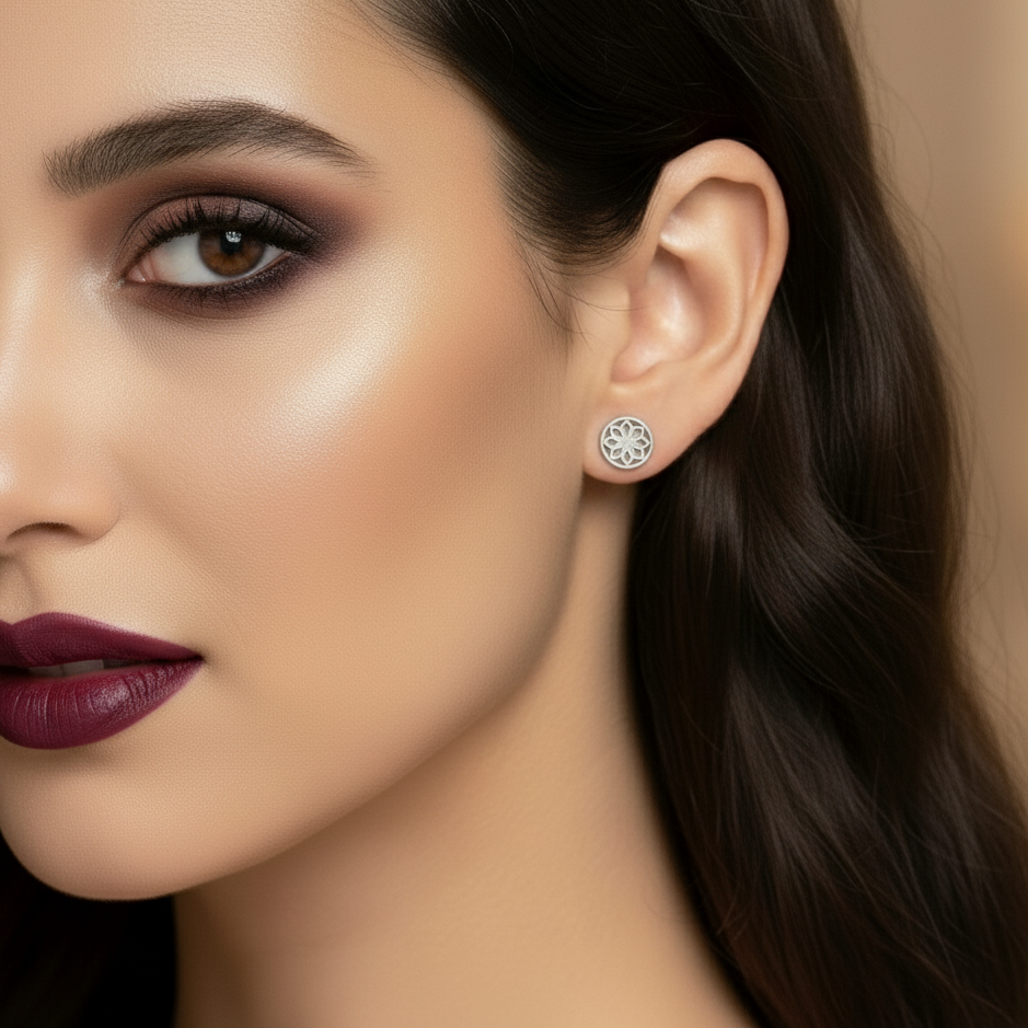 Silver Star Stud Earrings