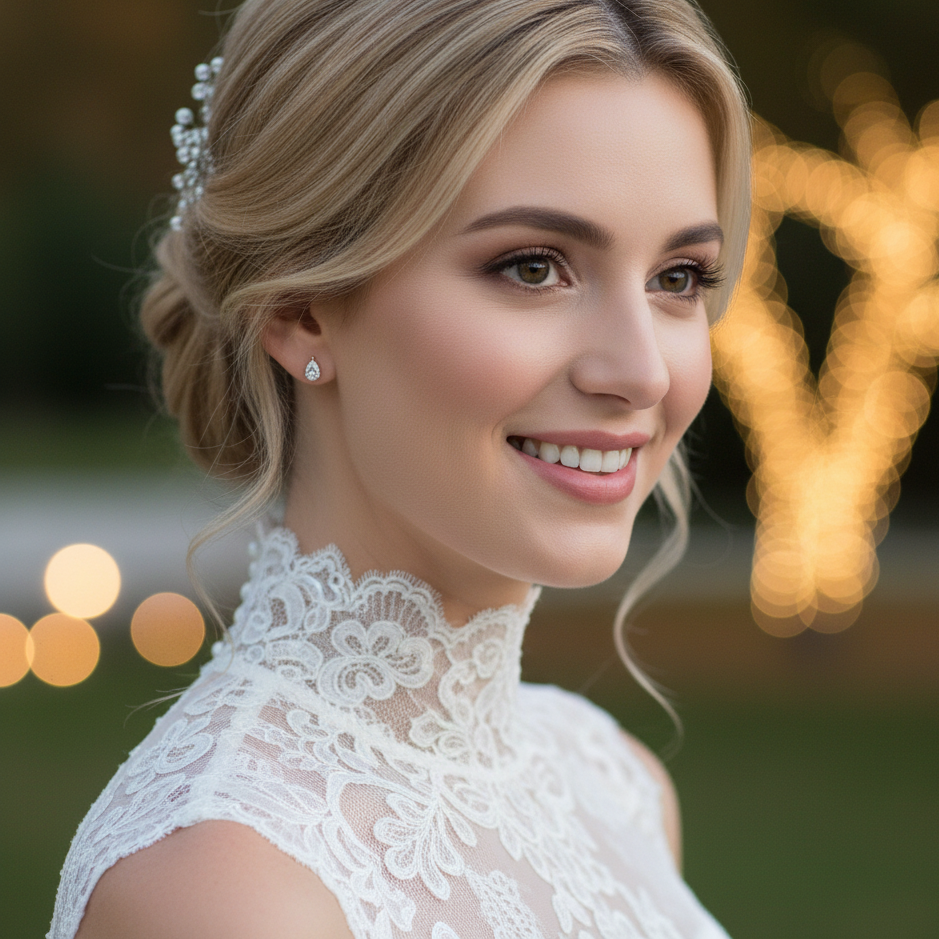 Rose Gold Pear Shaped Crystal Earrings
