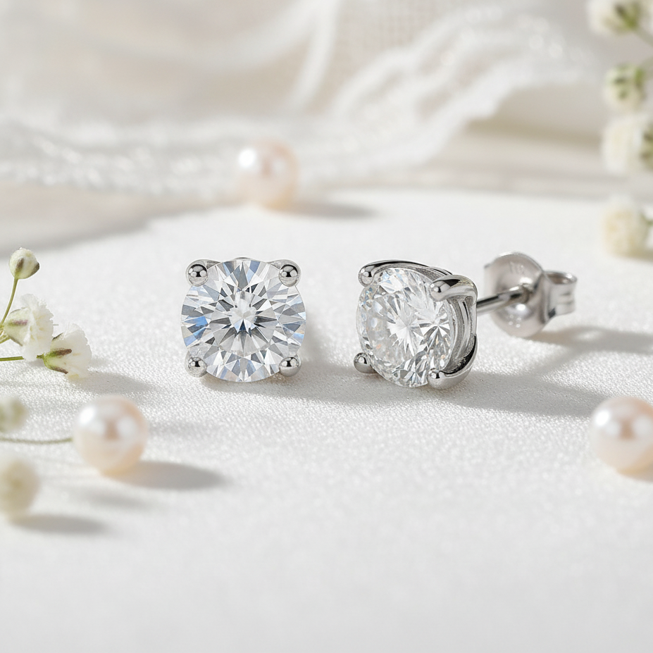 Silver Minimalist CZ Earrings
