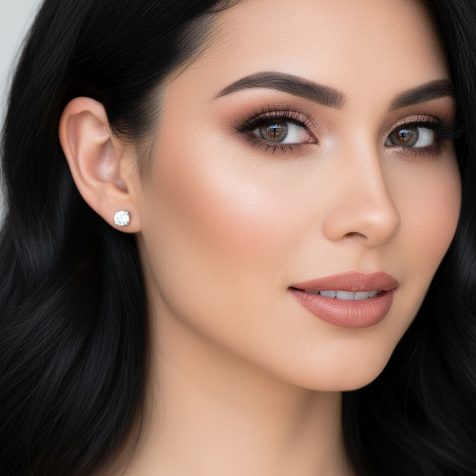 Silver Minimalist CZ Earrings