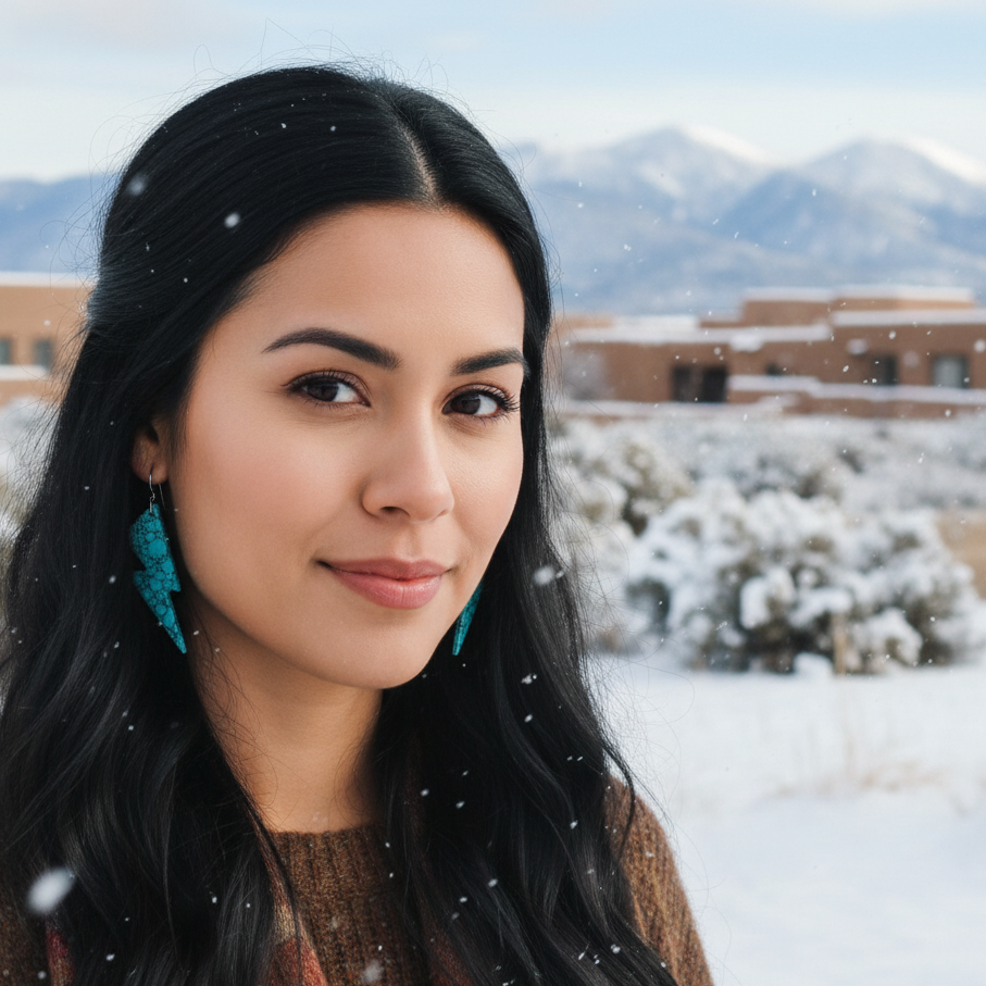 Lightning Bolt Blue Turquoise Gibbsite Earrings