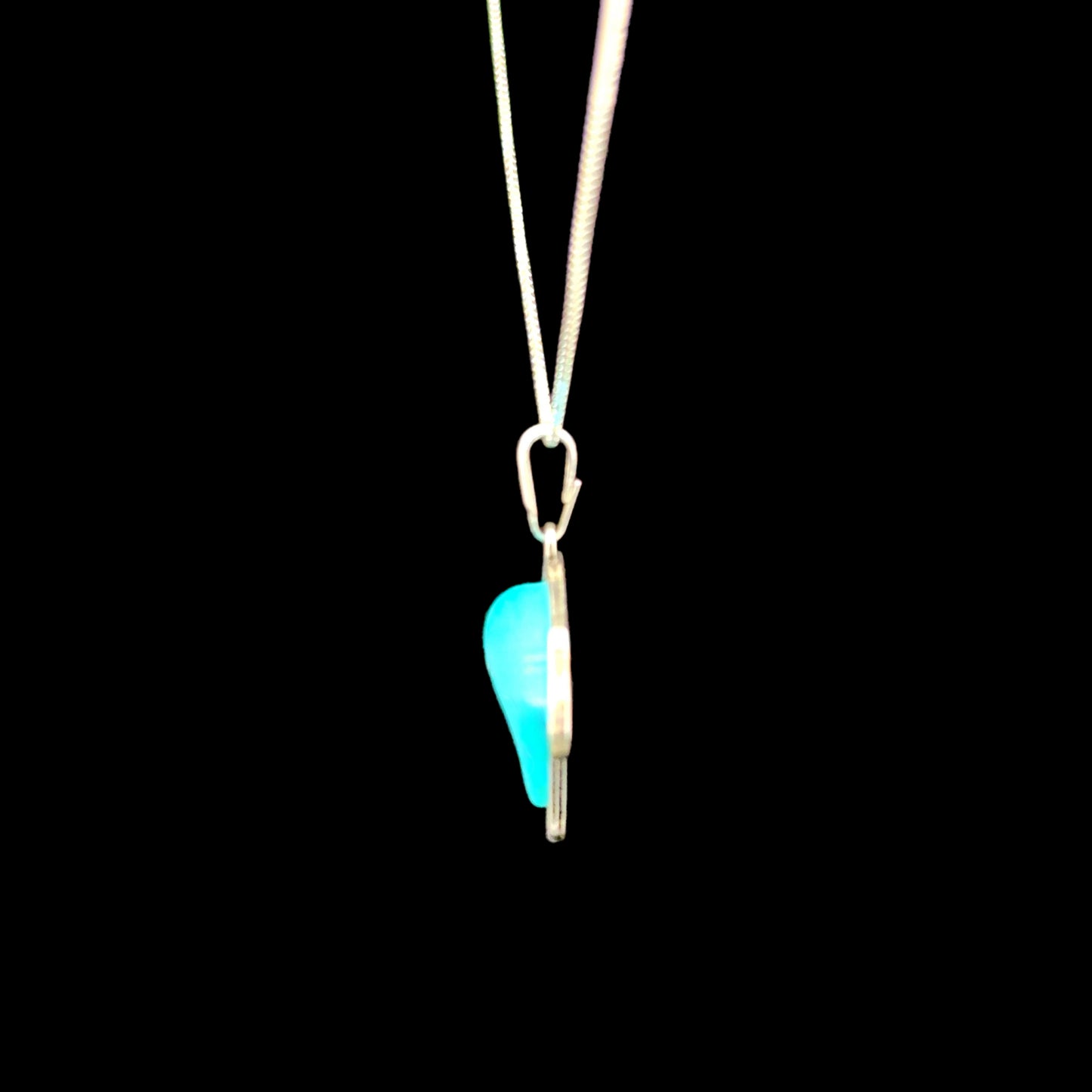 Sterling Silver Turquoise Bear Pendant Necklace