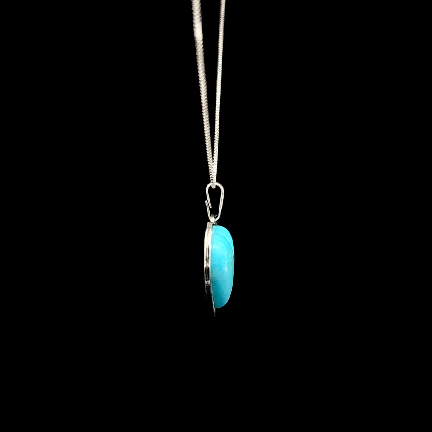 Sterling Silver Turquoise Heart Pendant Necklace