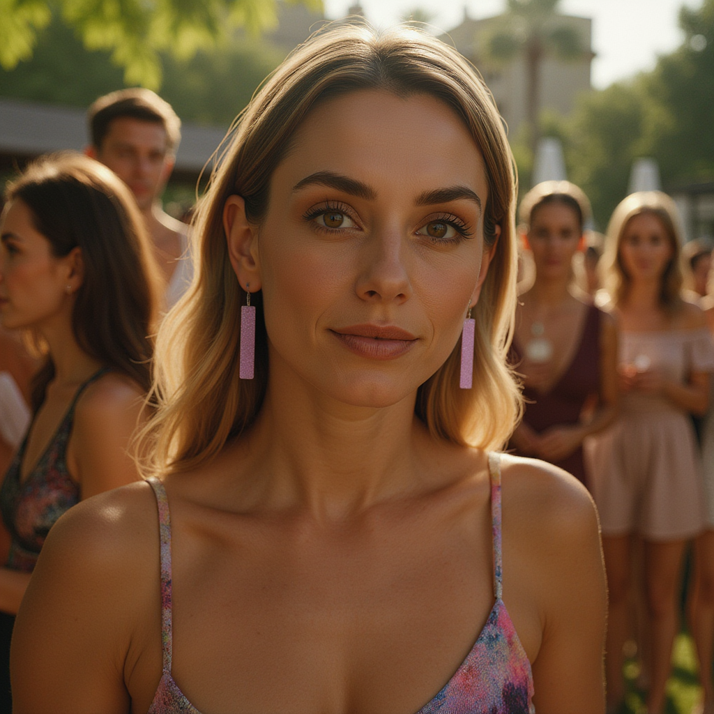 Lavender Pink Opal Bar Earring