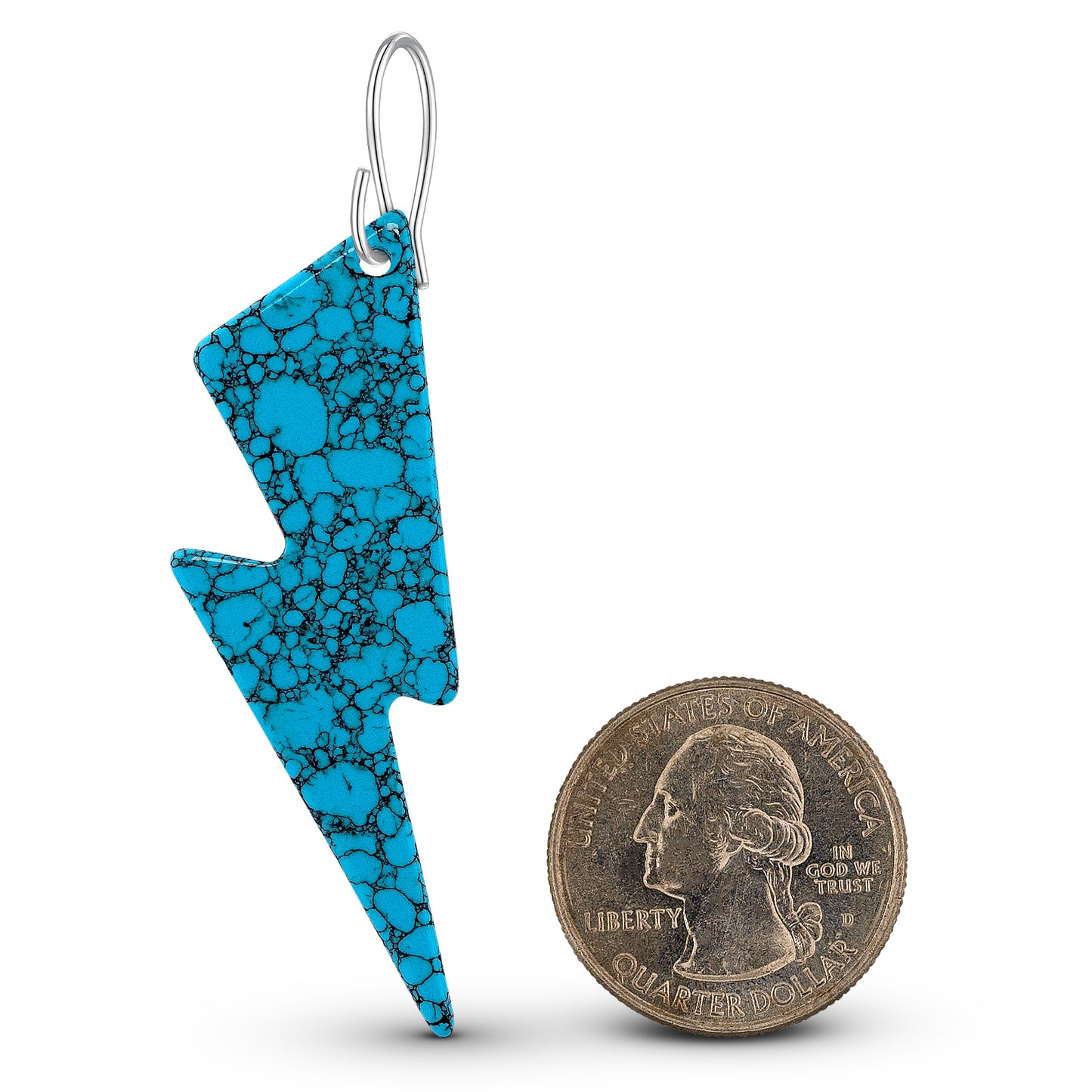 Lightning Bolt Blue Turquoise Gibbsite Earrings