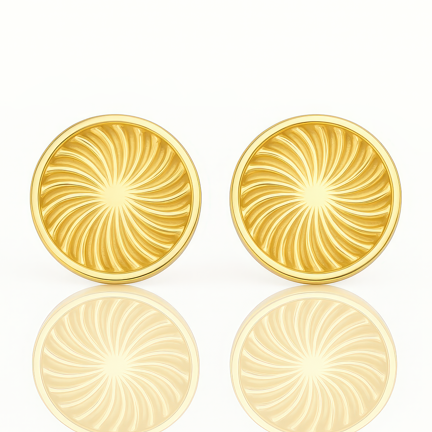 Gold Sunburst Stud Earrings
