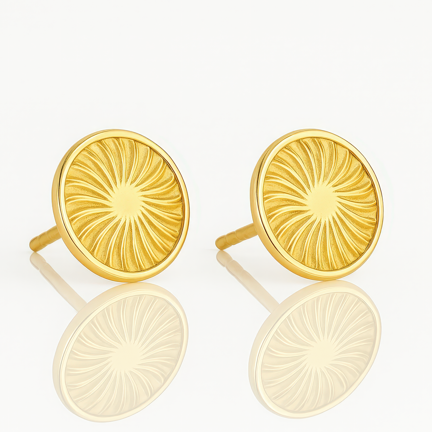 Gold Sunburst Stud Earrings