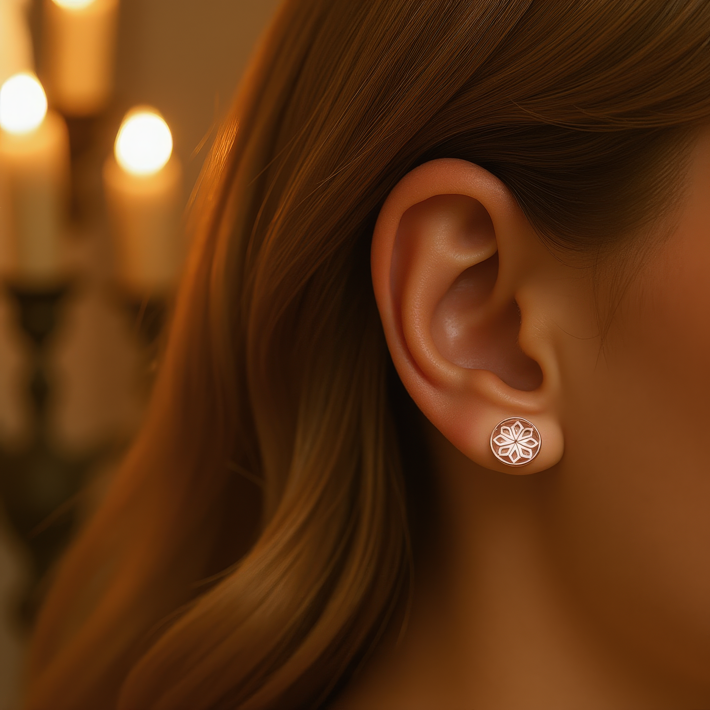 Rose Gold Star Stud Earrings