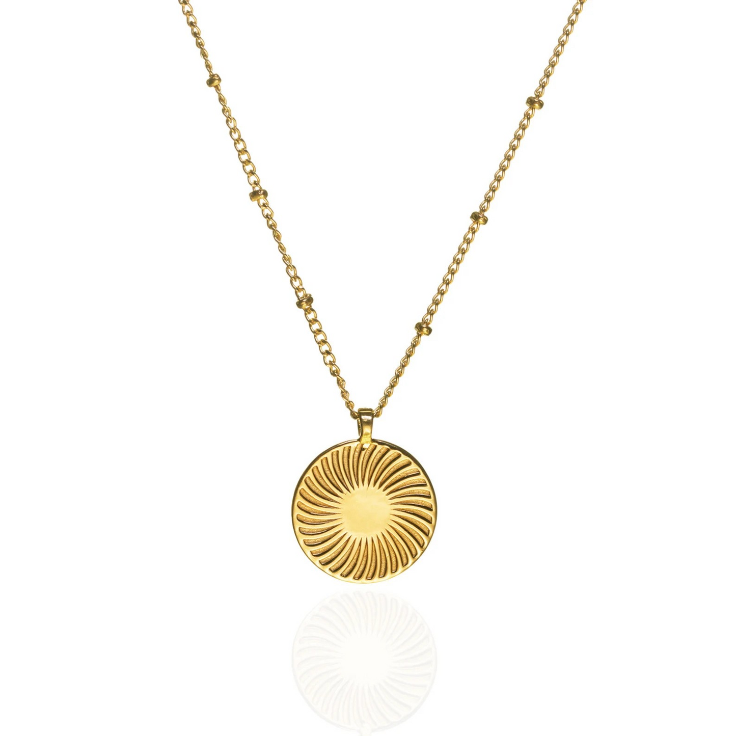 Gold Sunburst Pendant Necklace