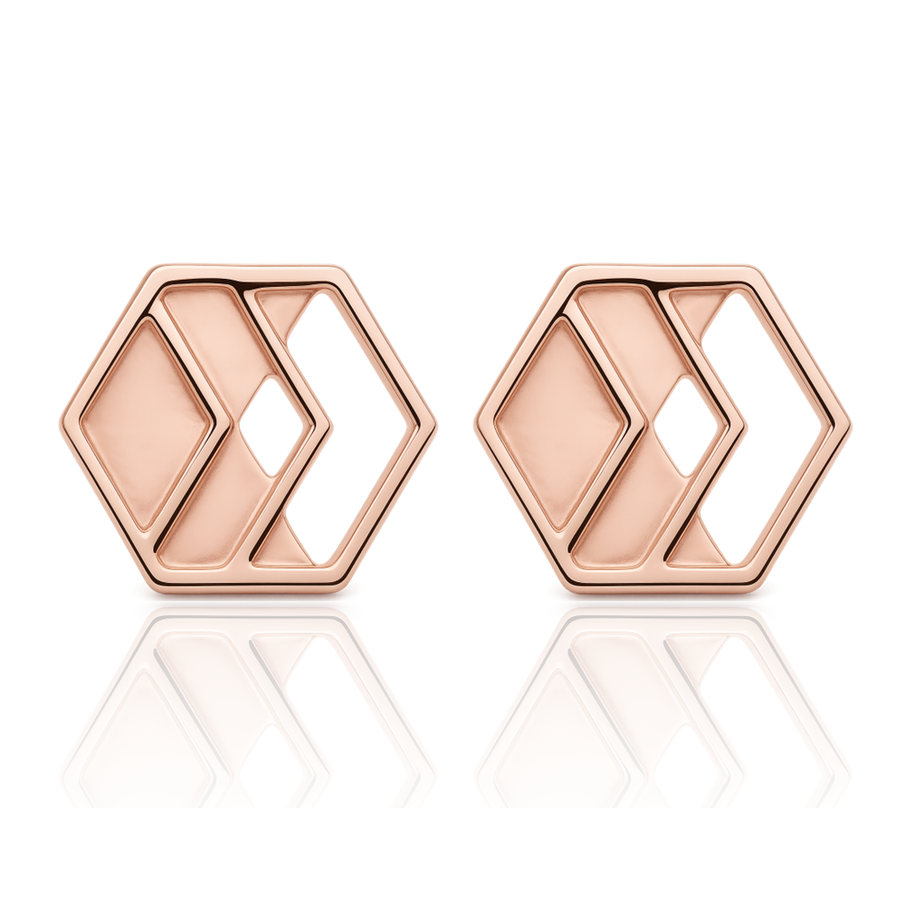 Rose Gold Chevron Stud Earrings