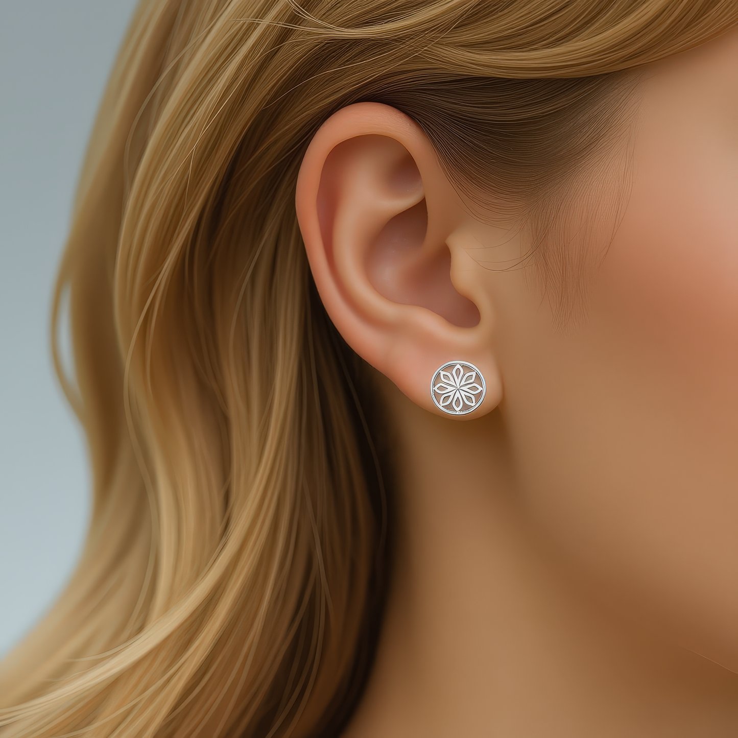 Silver Star Stud Earrings
