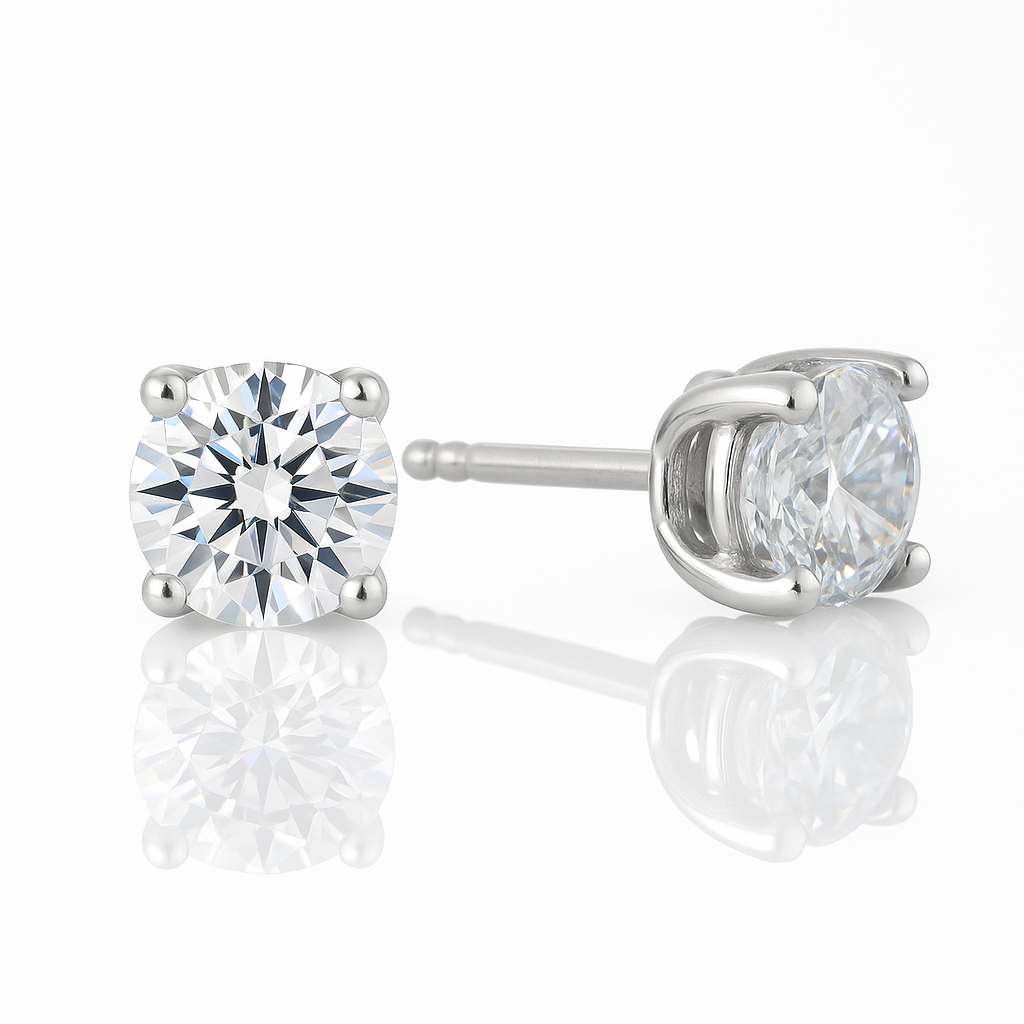 Silver Minimalist CZ Earrings