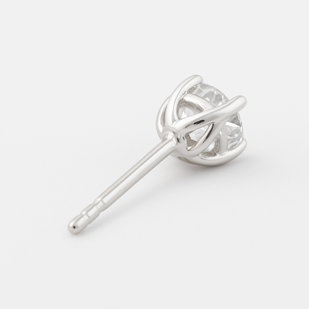 Silver Minimalist CZ Earrings
