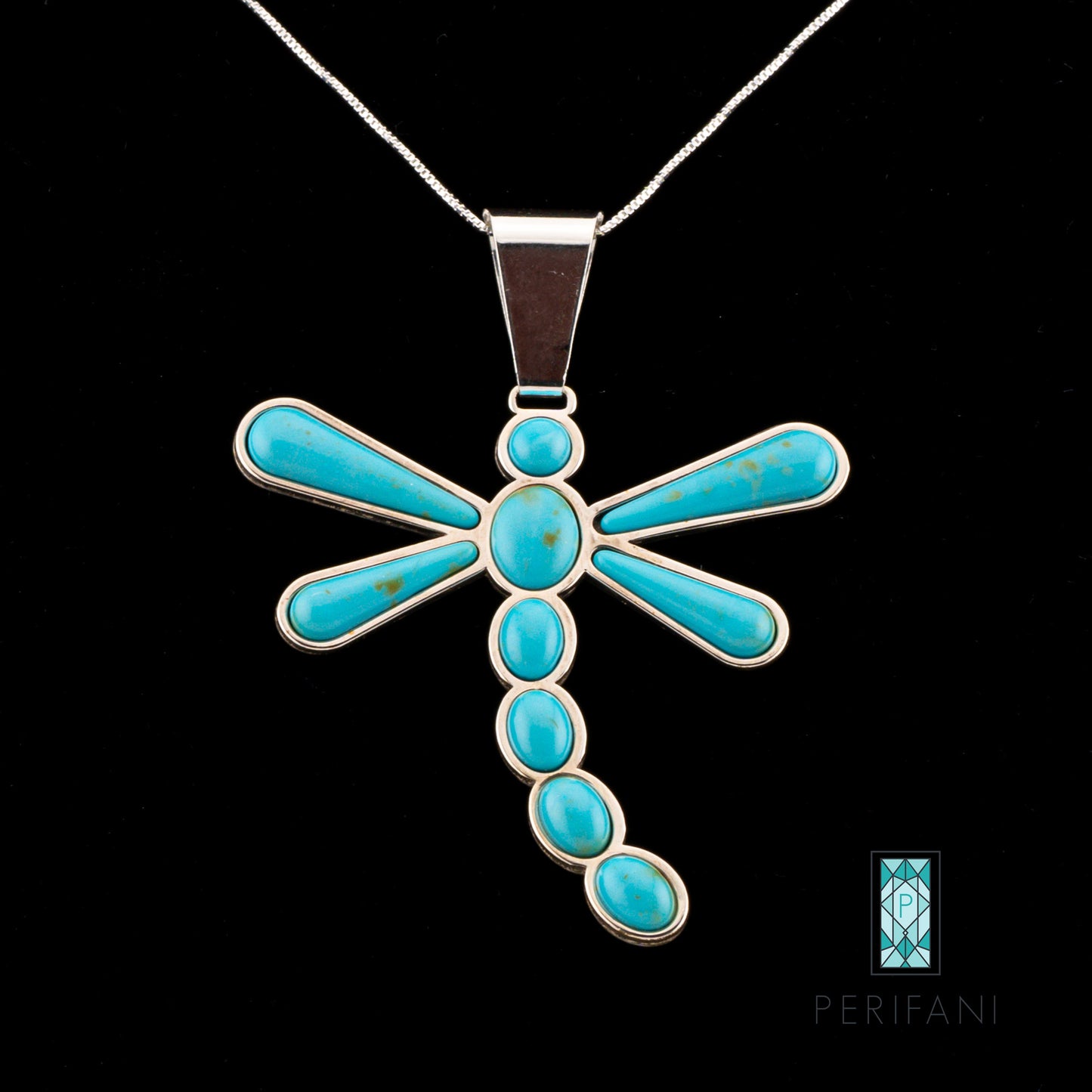 Sterling Silver Turquoise Dragonfly Necklace