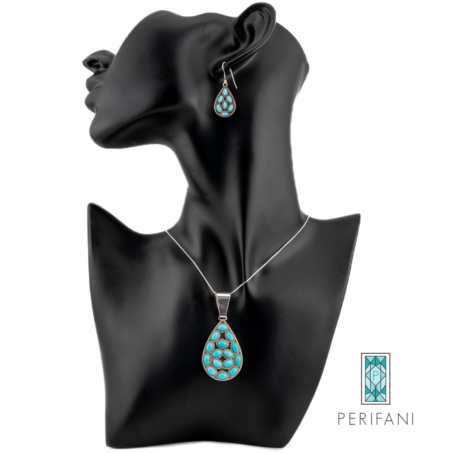 Sterling Silver Turquoise Teardrop Earrings
