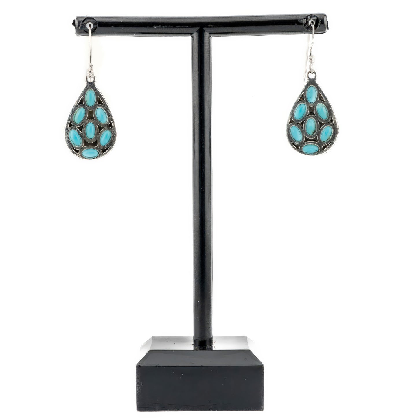 Sterling Silver Turquoise Teardrop Earrings