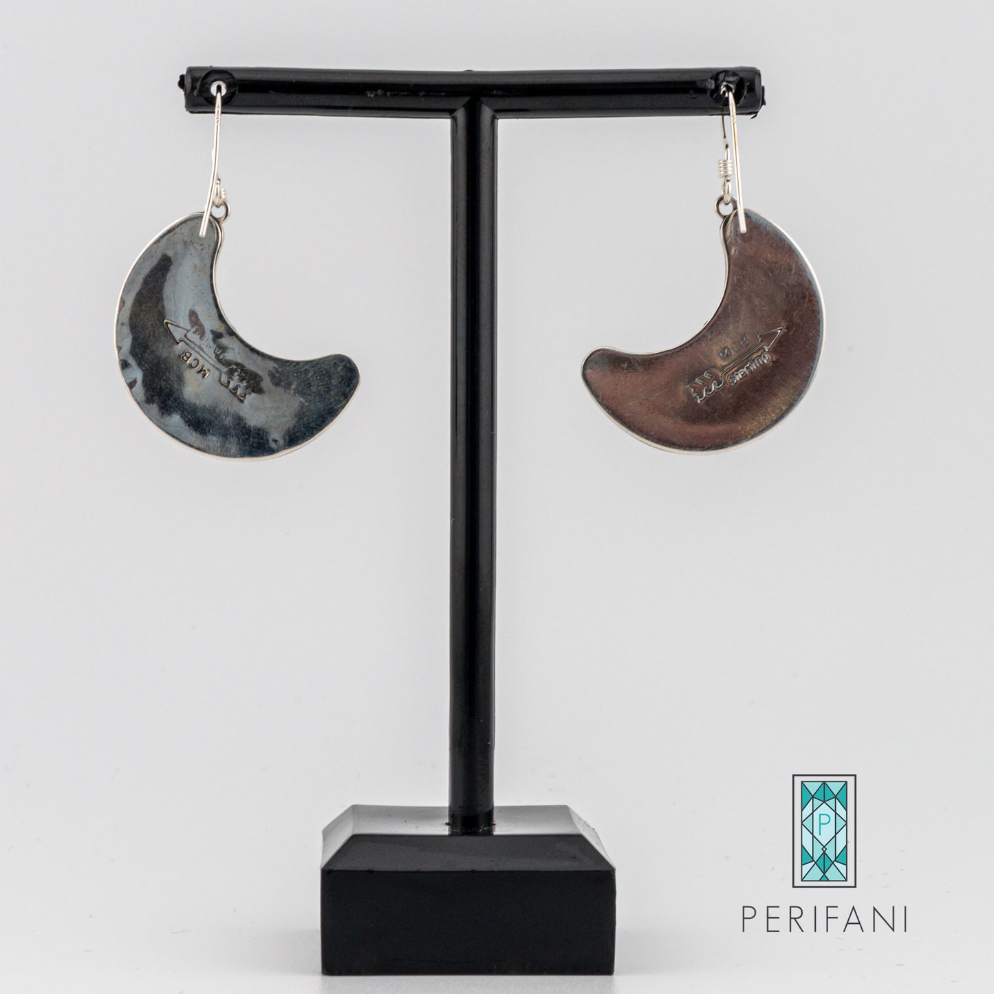 Sterling Silver Turquoise Moon Earrings