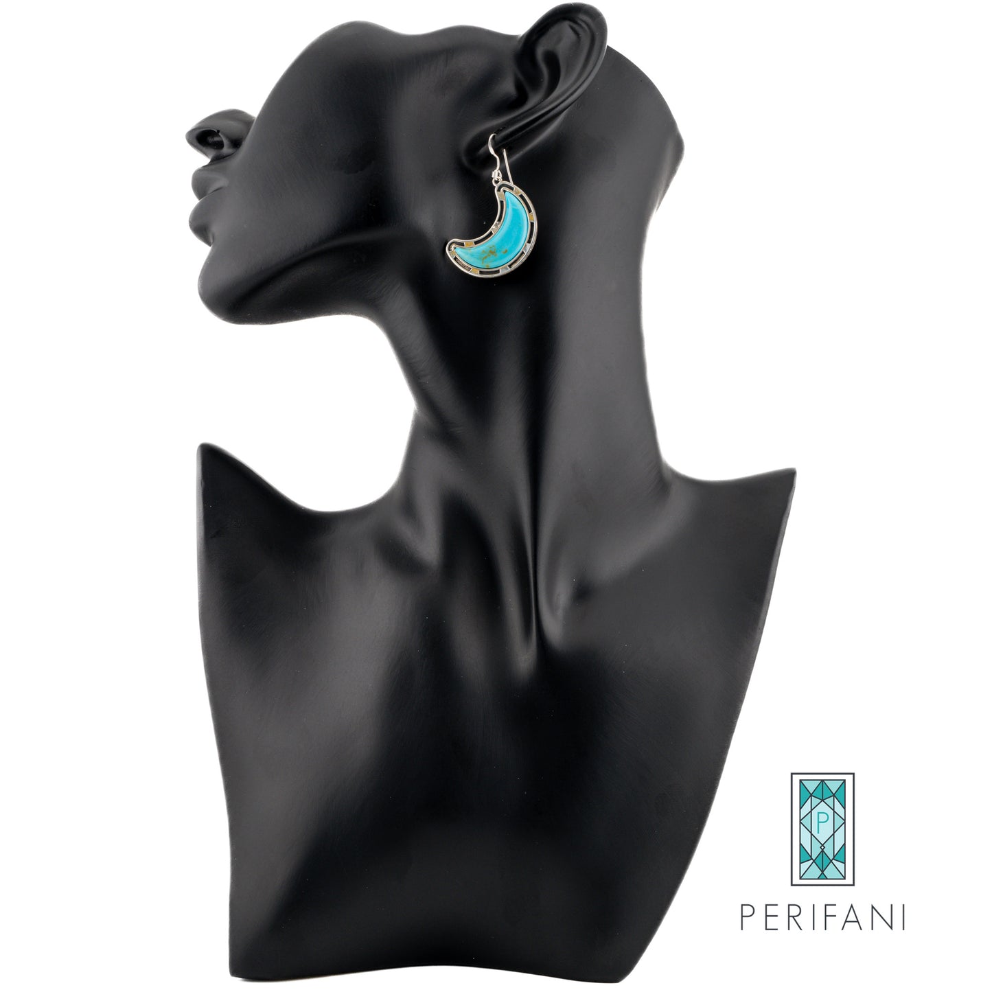 Sterling Silver Turquoise Moon Earrings
