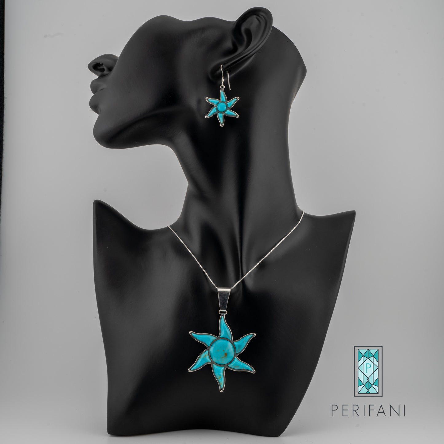 Sterling Silver Turquoise Sun Earrings