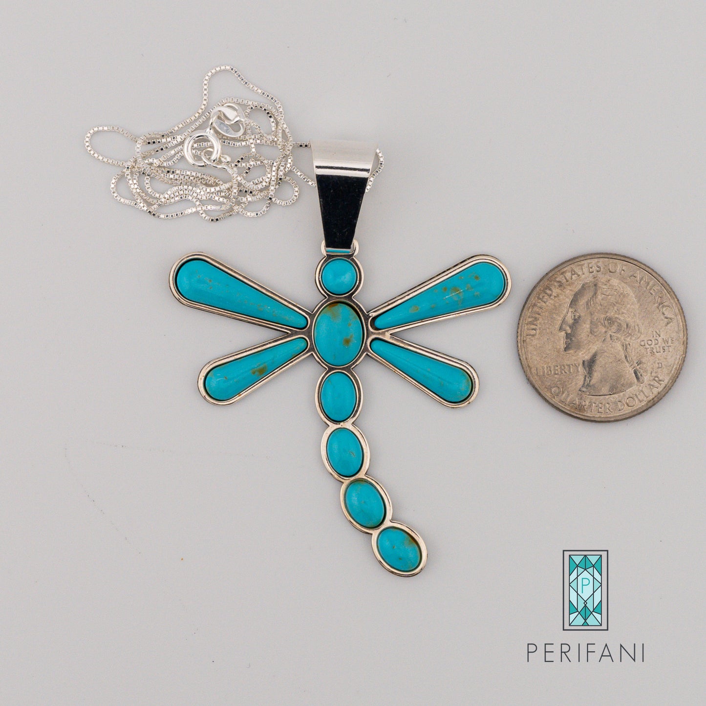 Sterling Silver Turquoise Dragonfly Necklace & Earring Set