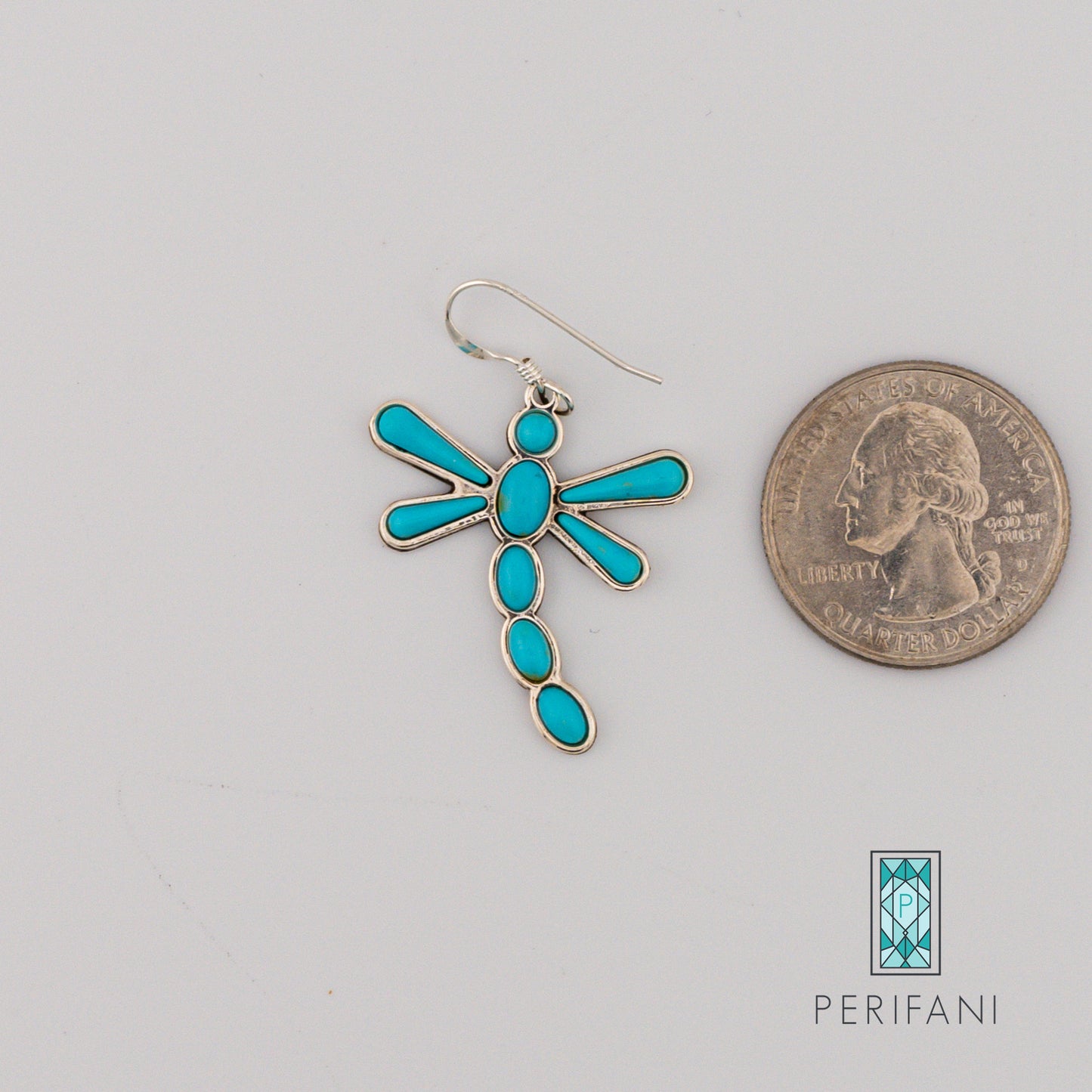 Sterling Silver Turquoise Dragonfly Necklace & Earring Set