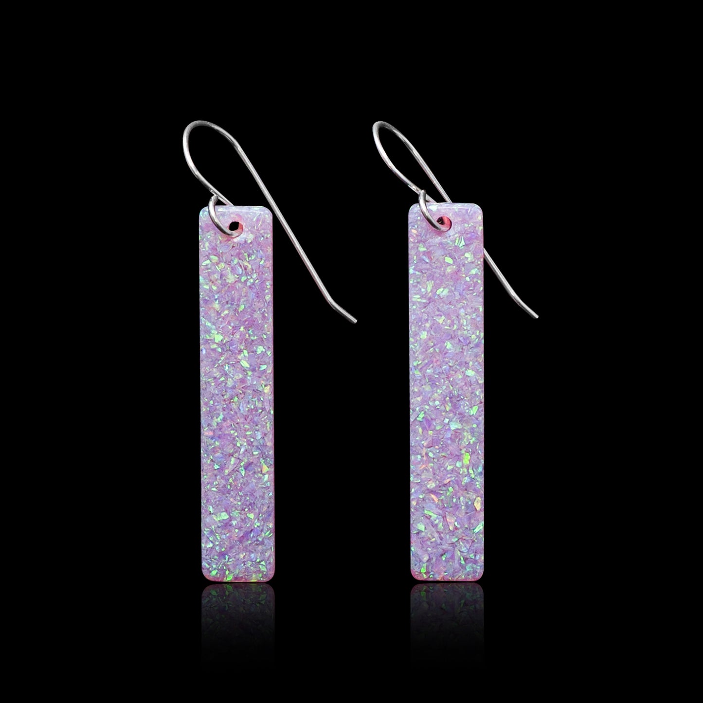 Lavender Pink Opal Bar Earring