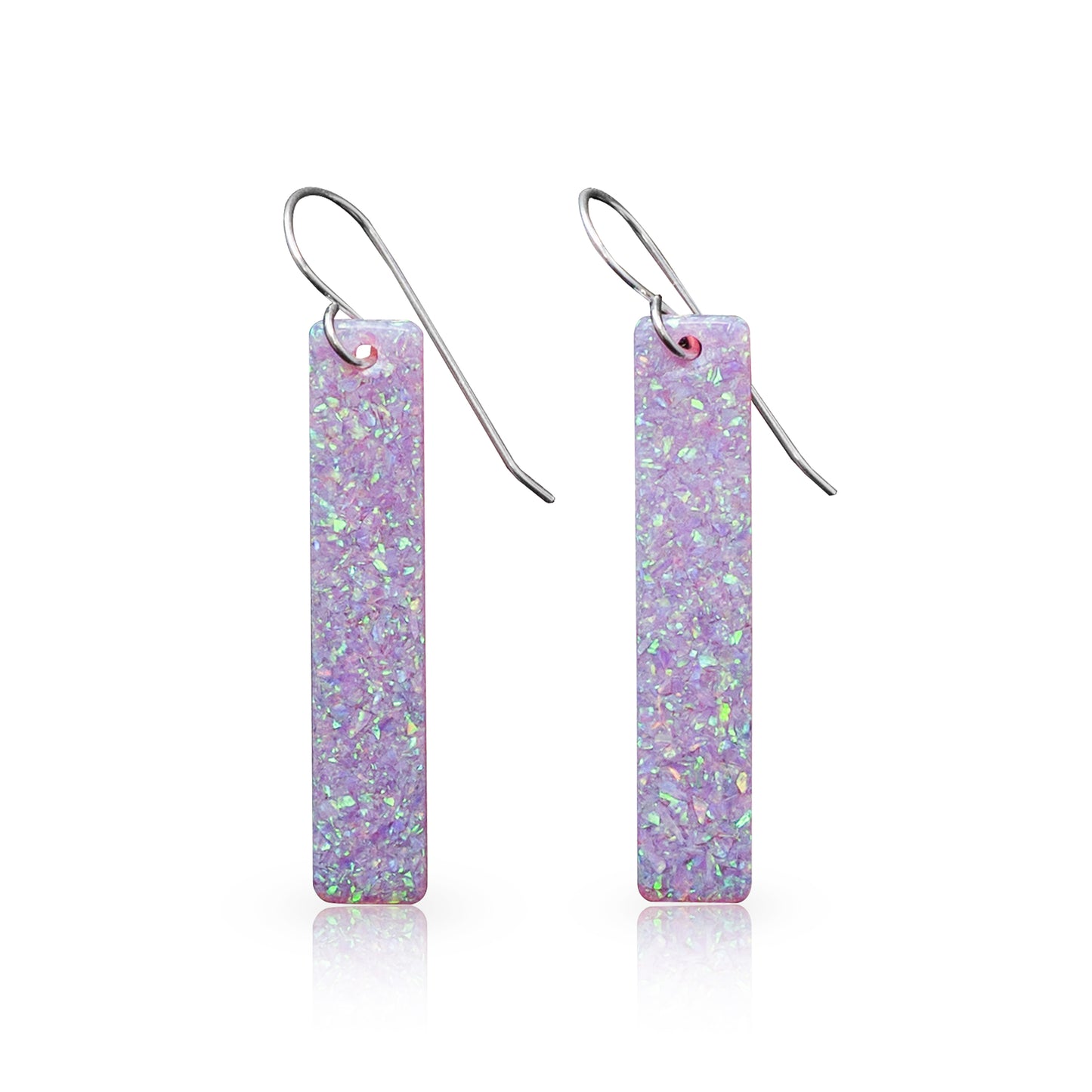 Lavender Pink Opal Bar Earring