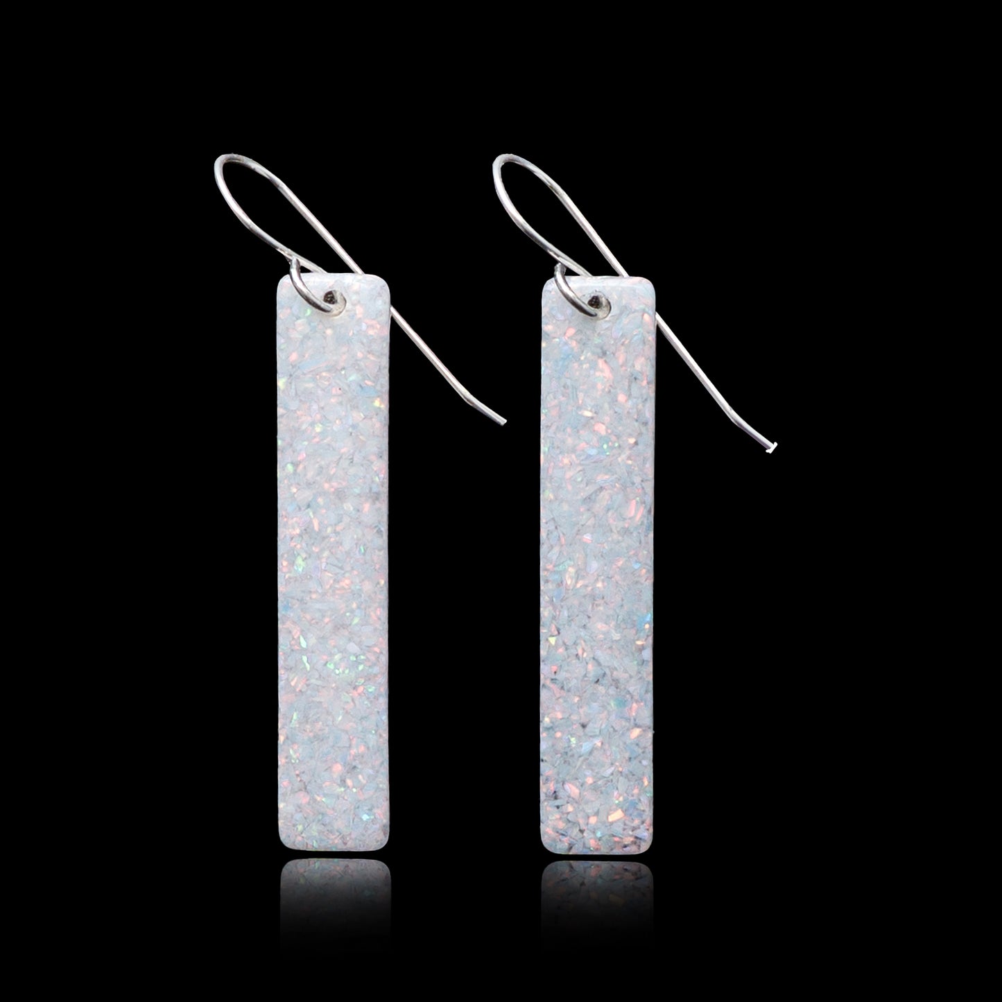 White Opal Bar Earring