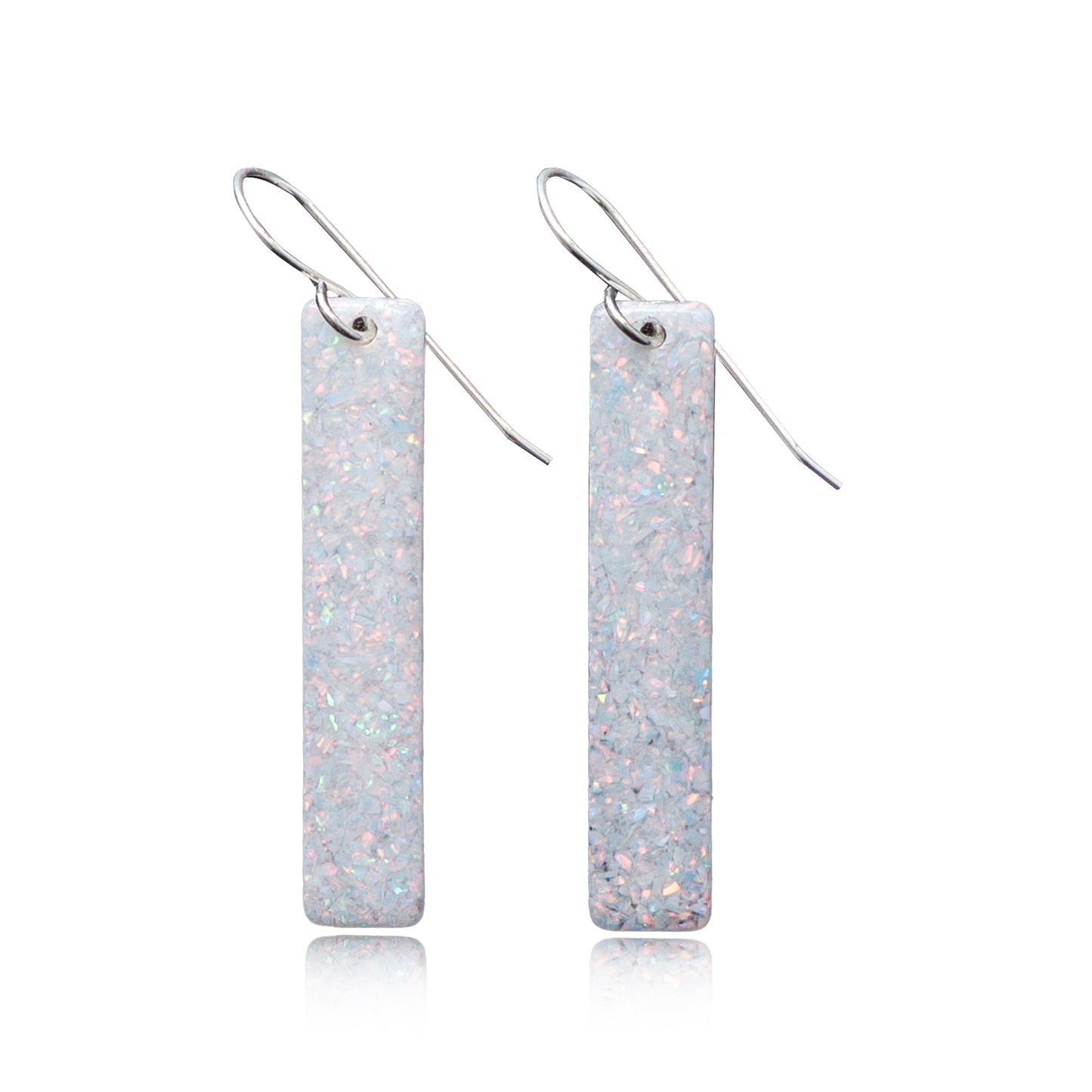 White Opal Bar Earring