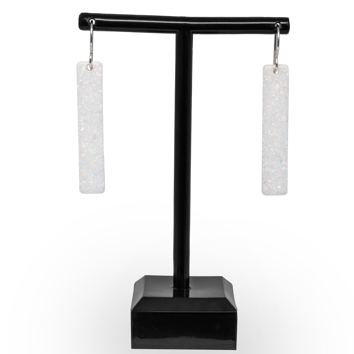 White Opal Bar Earring