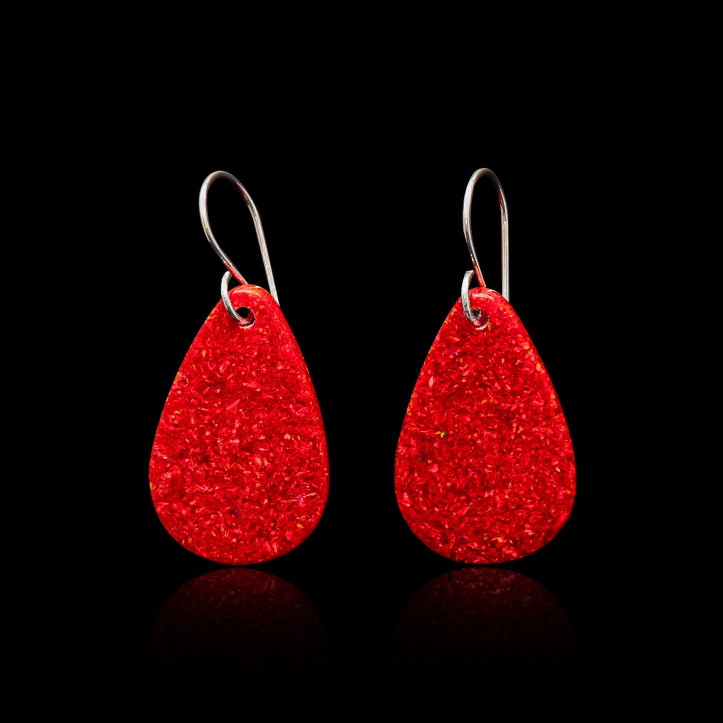 Red Opal Teardrop Earring, Small