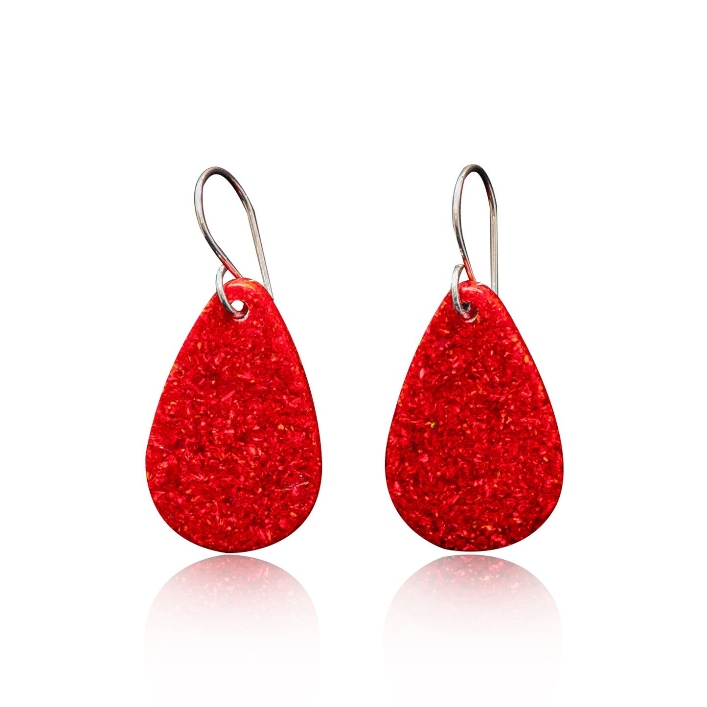Red Opal Teardrop Earring, Small