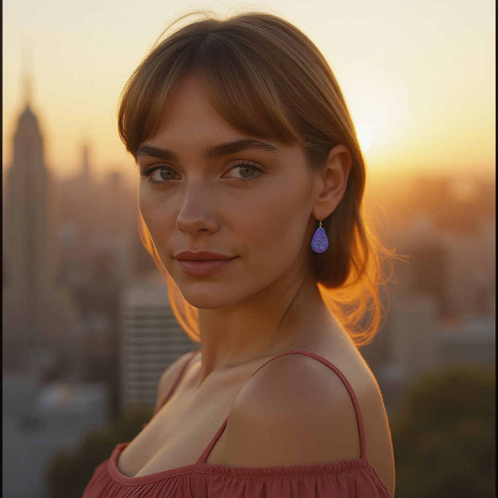Nebula Blue Opal Teardrop Earring, Small