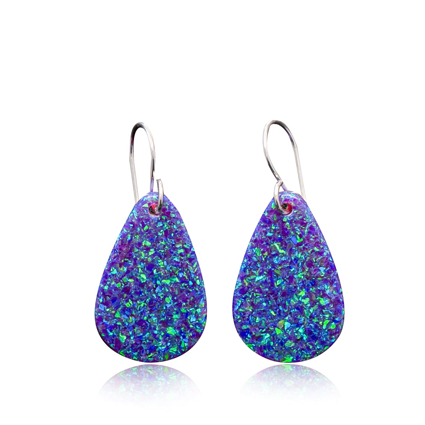 Nebula Blue Opal Teardrop Earring, Small