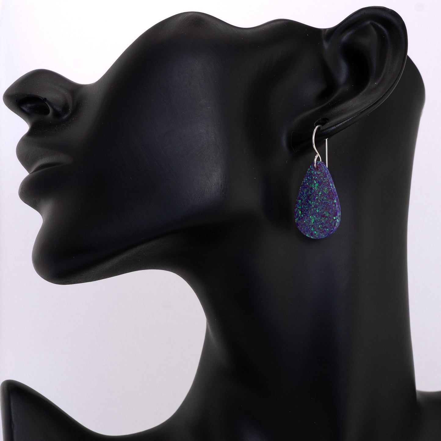 Nebula Blue Opal Teardrop Earring, Small