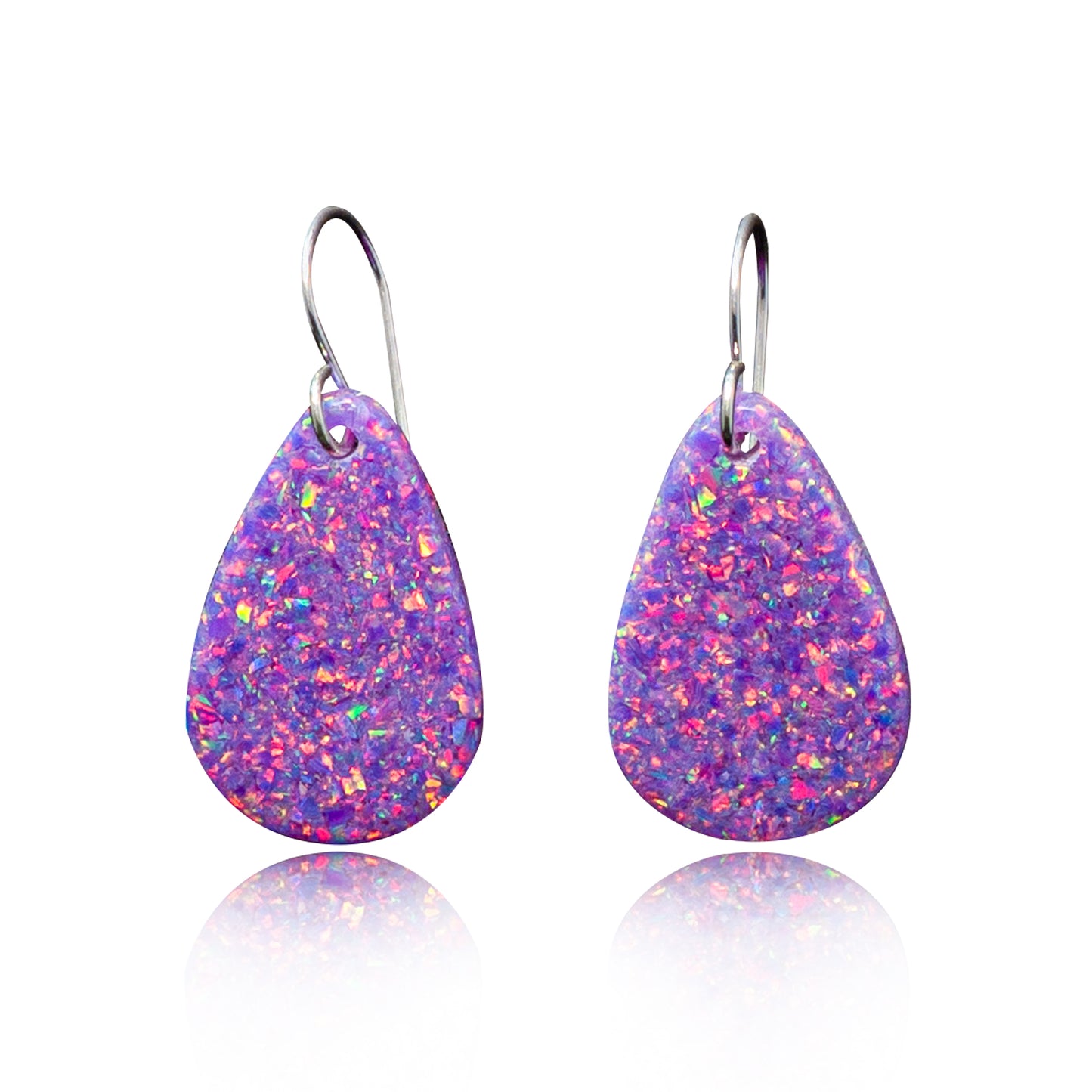 Purple Opal Teardrop Earring, Small