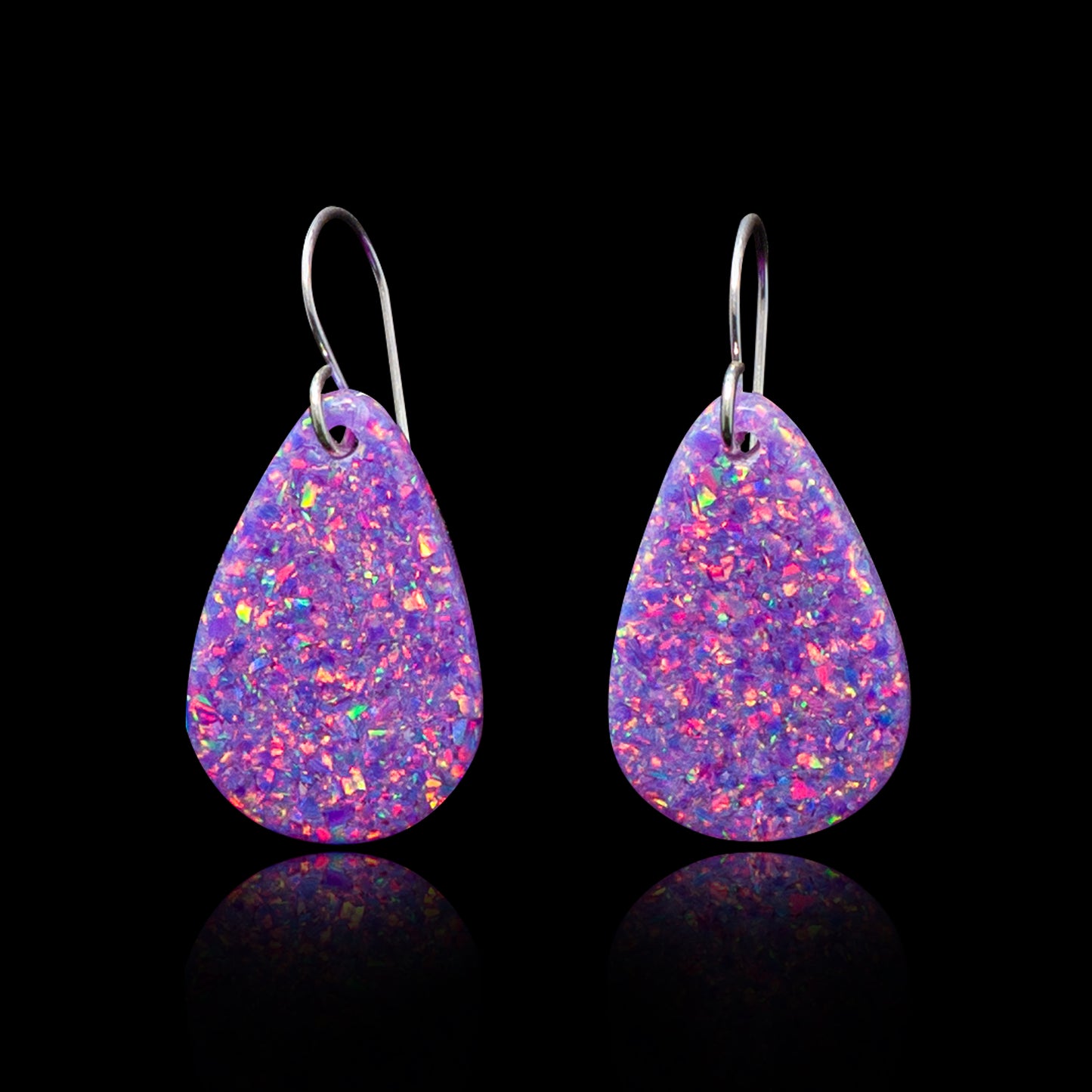Purple Opal Teardrop Earring, Small