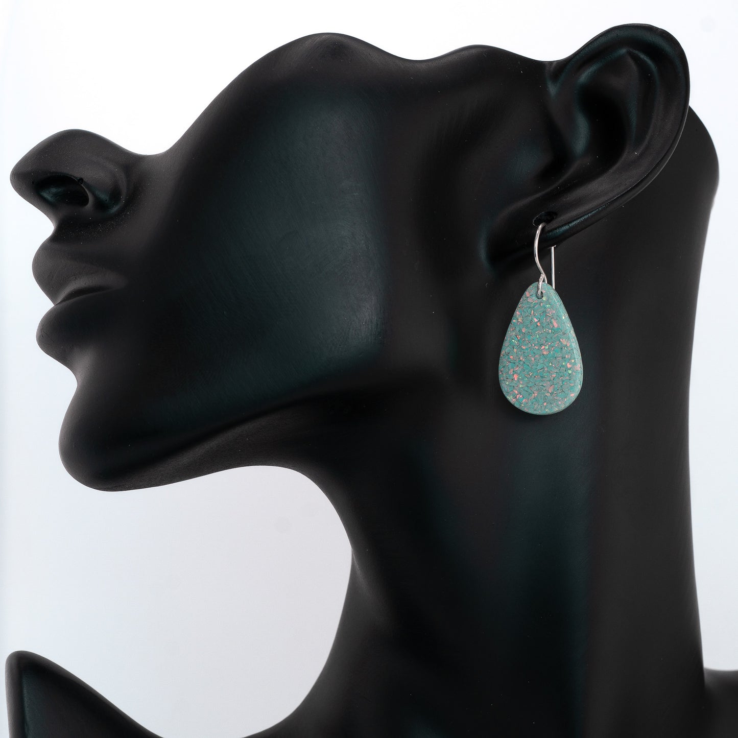 Aqua Blue Opal Teardrop Earring, Small