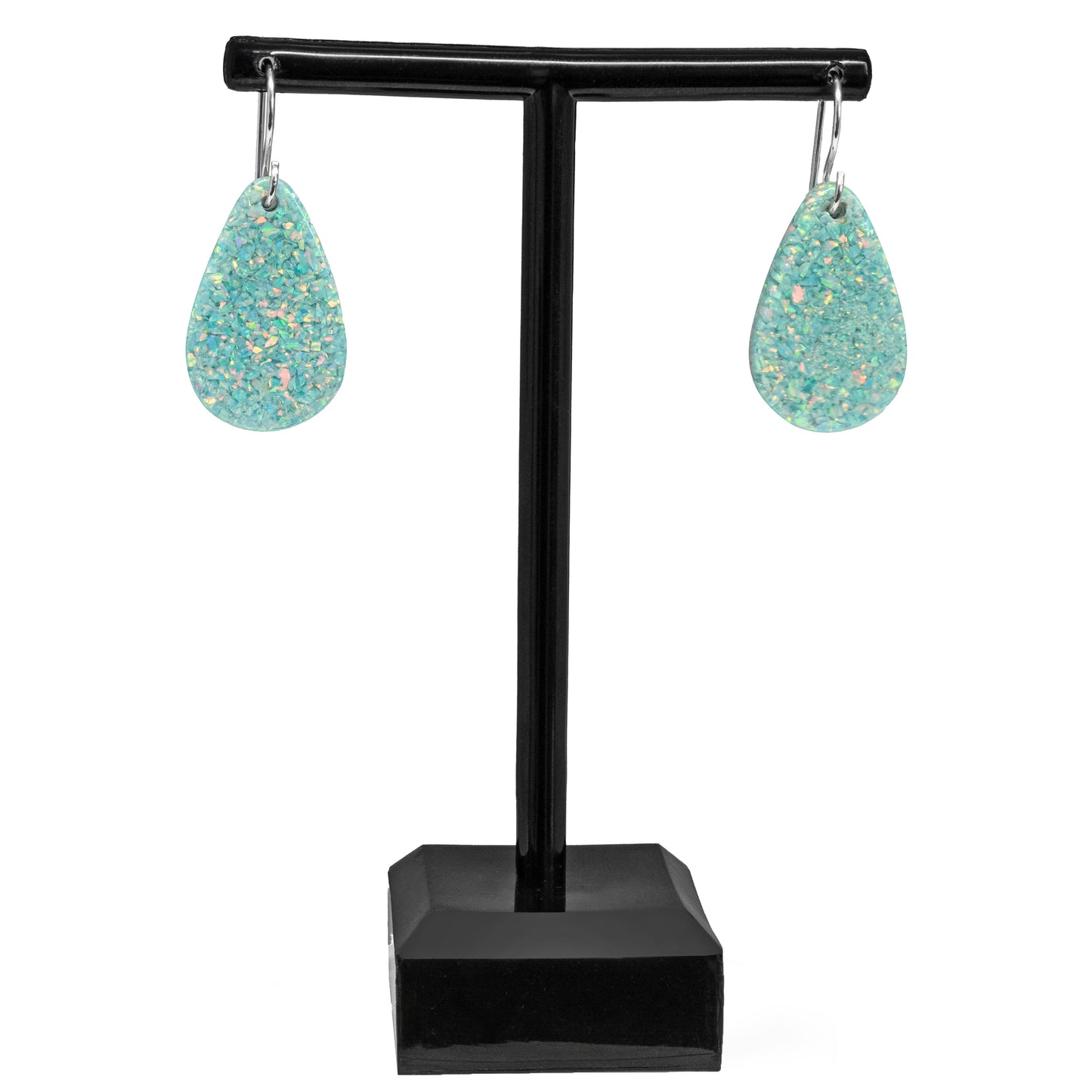 Aqua Blue Opal Teardrop Earring, Small