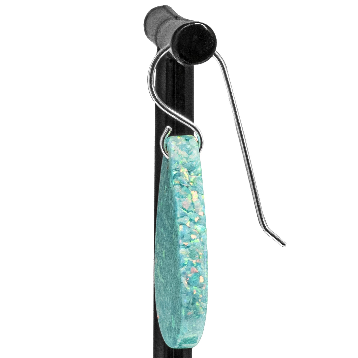 Aqua Blue Opal Teardrop Earring, Small