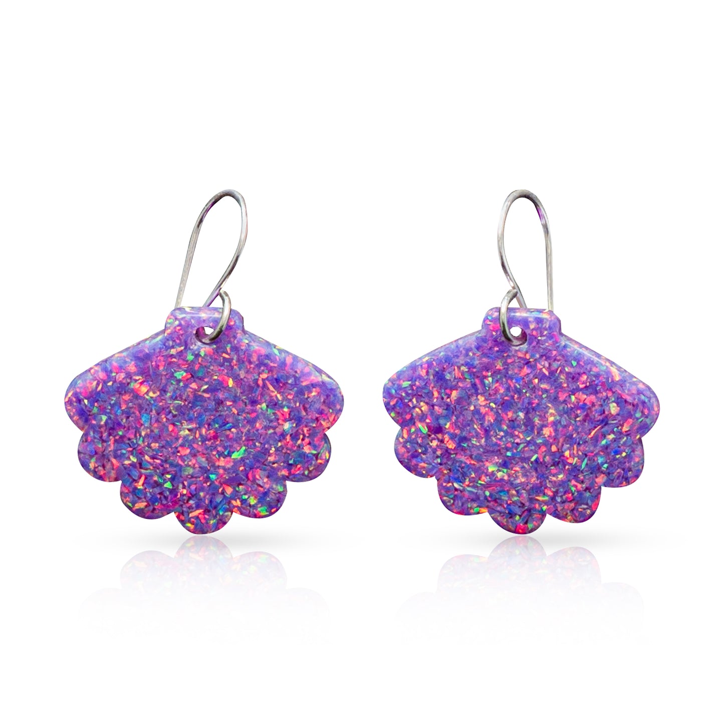 Purple Opal Sea Shell Earring