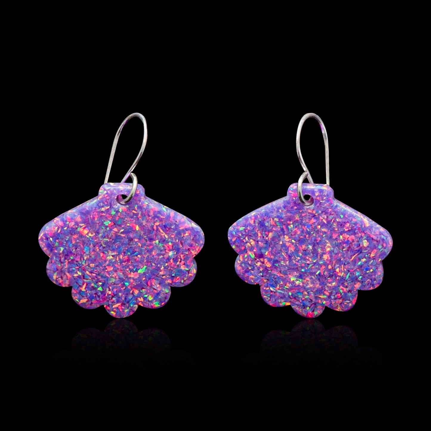 Purple Opal Sea Shell Earring