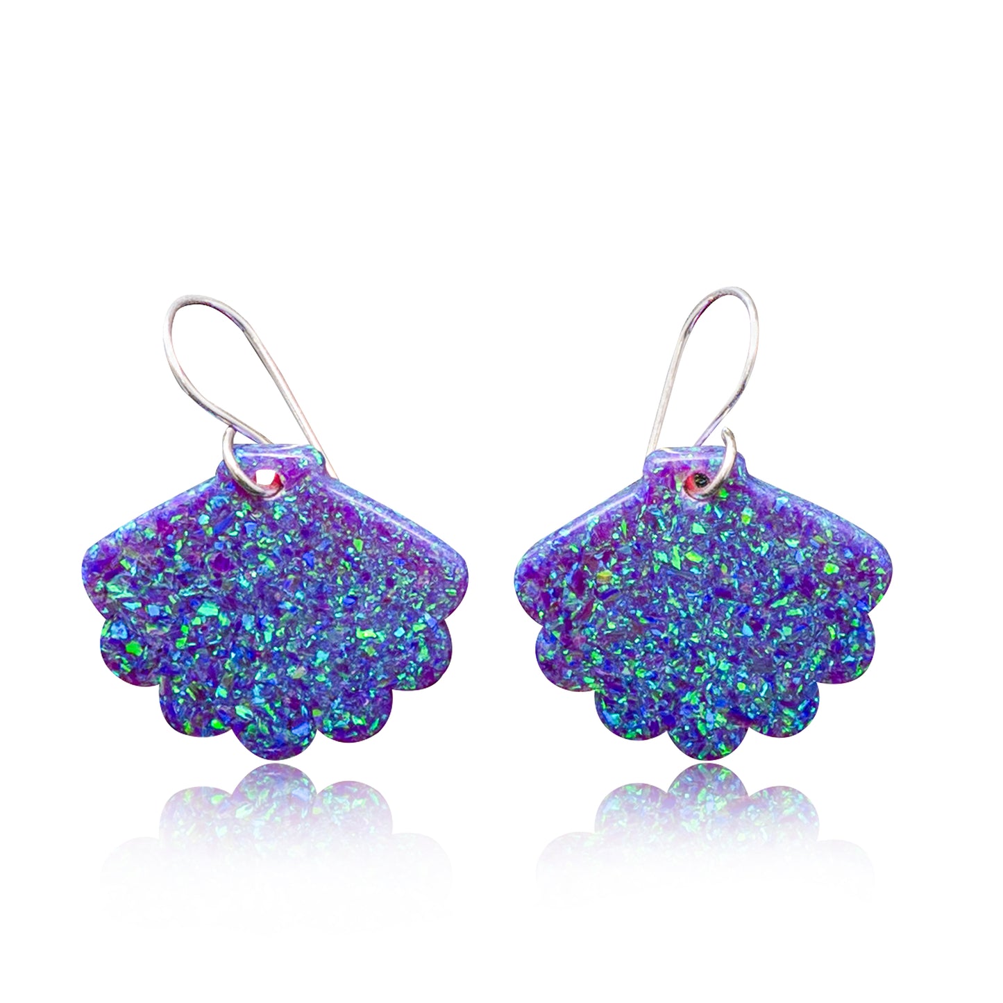 Nebula Blue Opal Sea Shell Earring